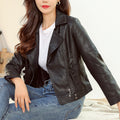 New Fashion Simple Trendy Short Leather Jacket Women