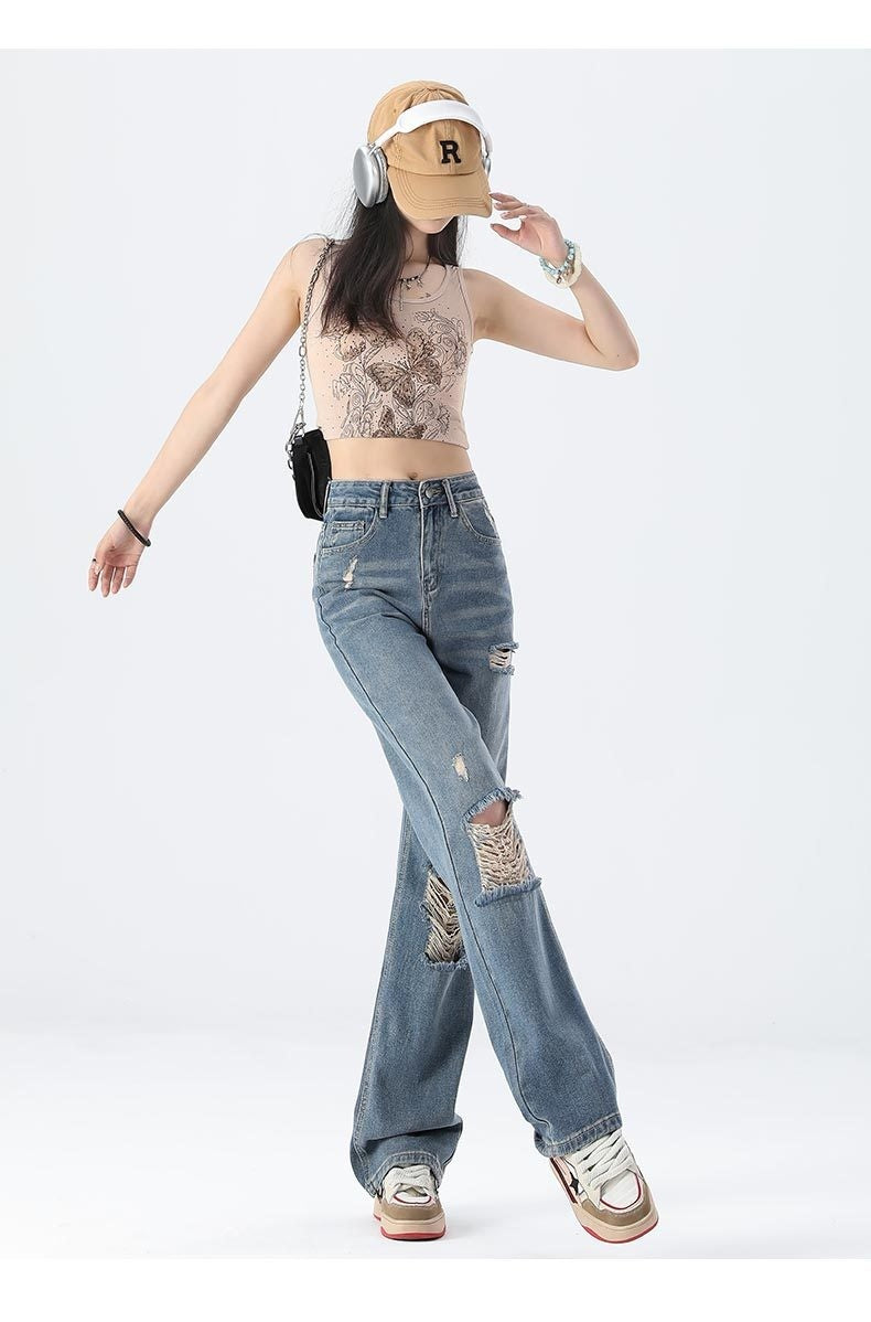 New High Waist Slimming And Wide Leg Jeans For Women
