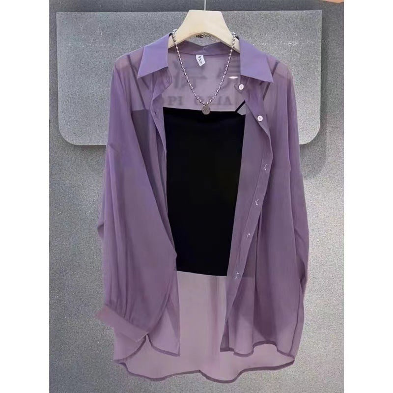 Loose All-match Fashionable Mid-length Shirt Thin Sun Protection Clothing For Women