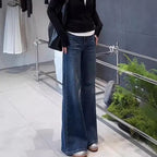 Plus Size Women's High Waist Elastic Straight Skinny Jeans