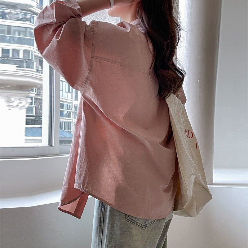 Korean Style Women's Loose Casual Plus Size Shirt