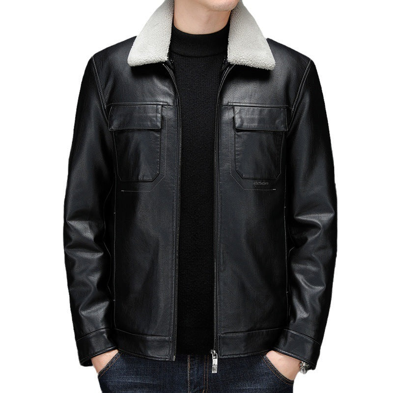 Autumn And Winter New Casual Men's Leather Jacket Men